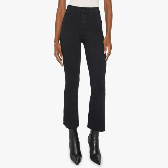 MOTHER Denim - Mother The Hustler Ankle Fray Flare Jeans - Size 27 - Not Guilty Black Wash